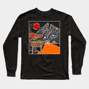 Split mountain in the blood moon Long Sleeve T-Shirt